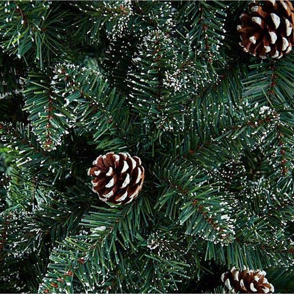 Samuel Alexander Rocky Mountain Pine Green Snow Tip Artificial Christmas Tree with Pine Cones 6ft Image 4