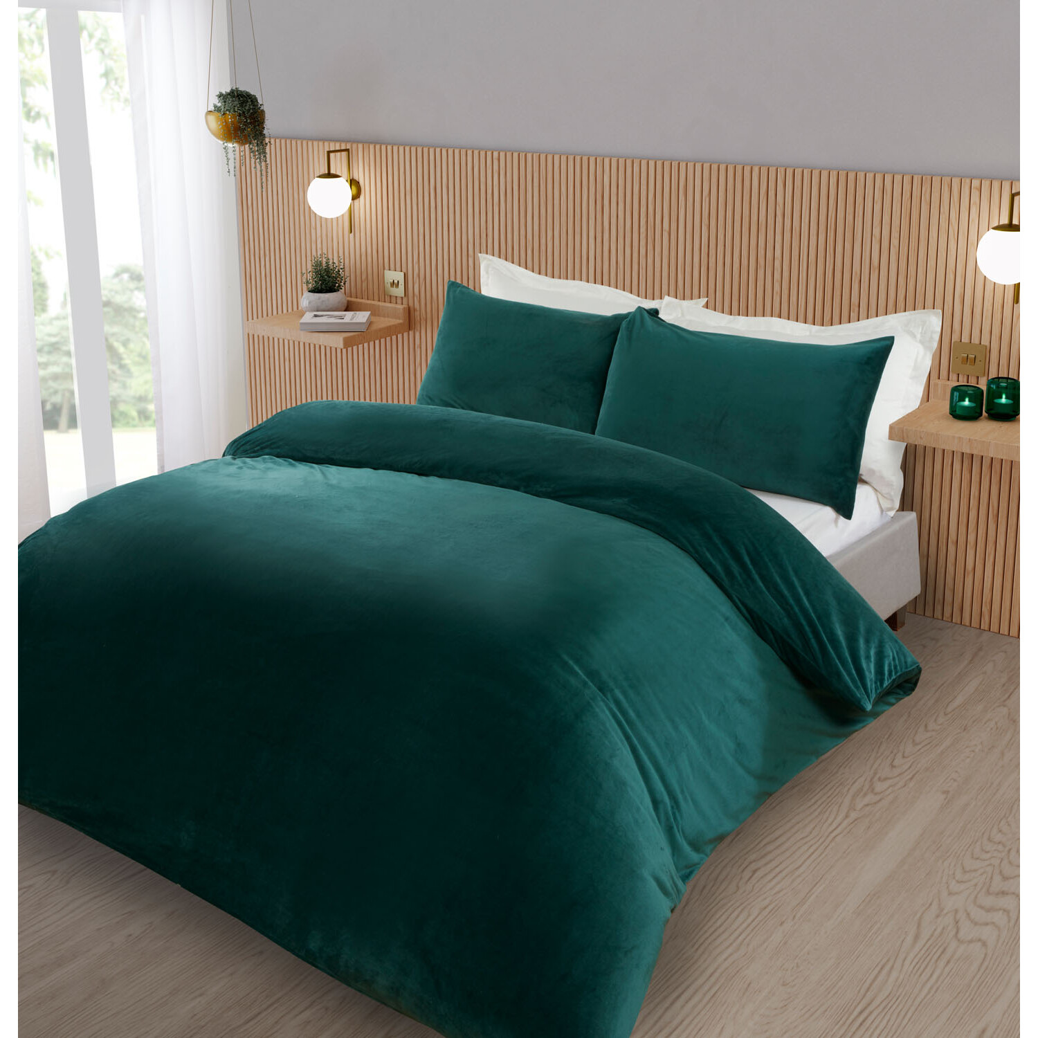Helsinki Single Teal Fleece Duvet Set Image 2