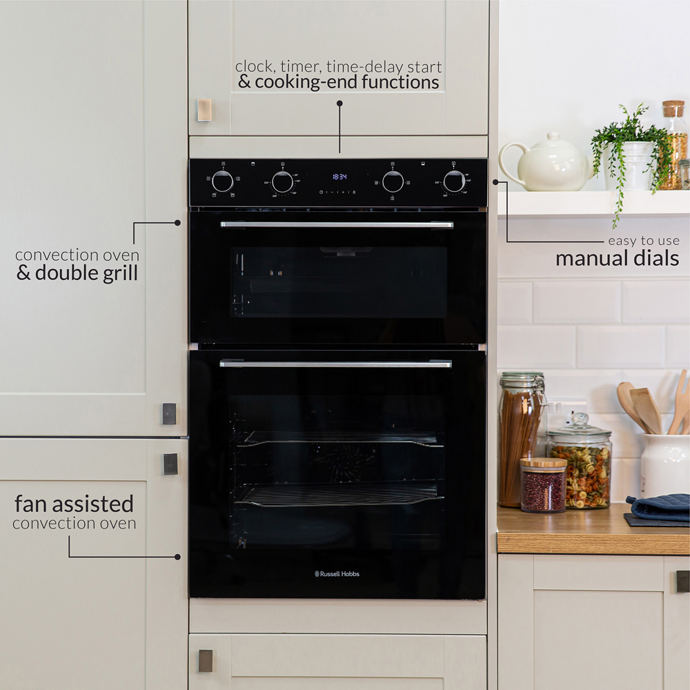 Russell Hobbs RH89DEO2001B/02 Black 110L Built-In 89cm High Double Oven Image 4