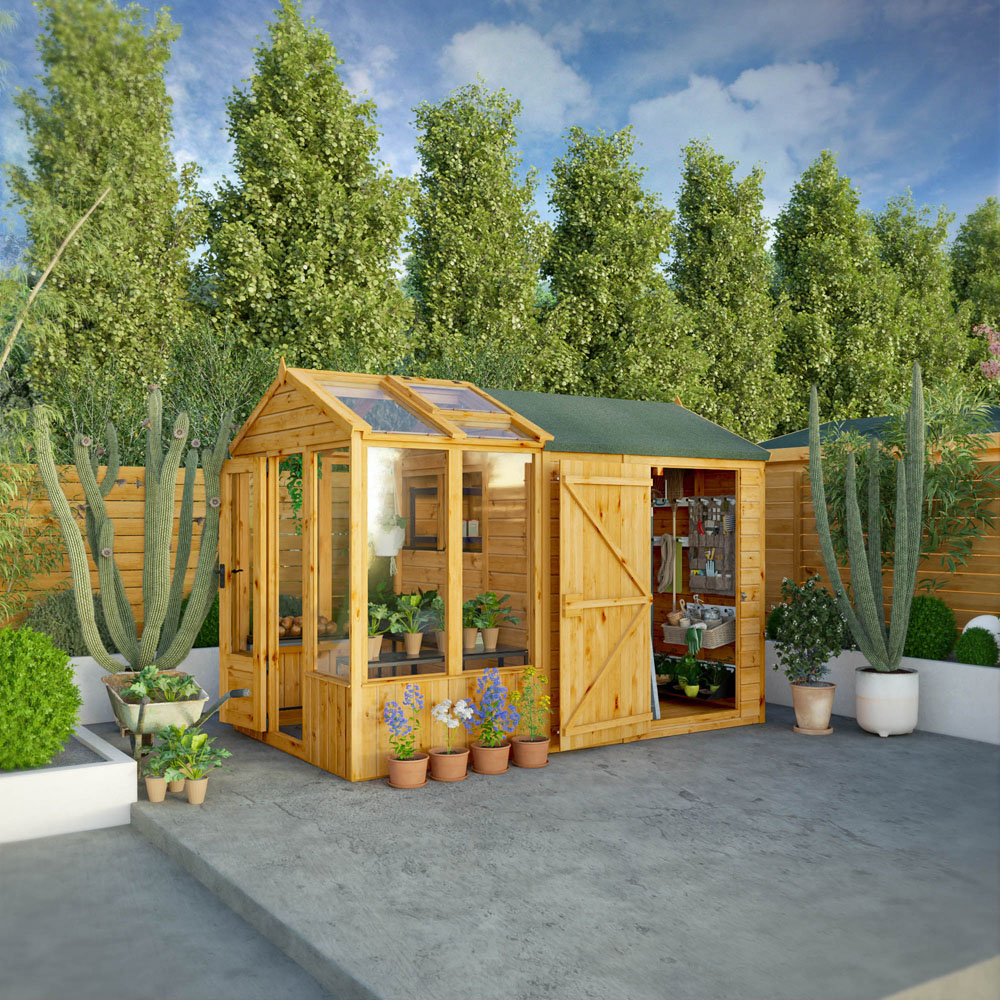 Mercia Woodsman Styrene 10 x 6ft Greenhouse and Shed Image 6