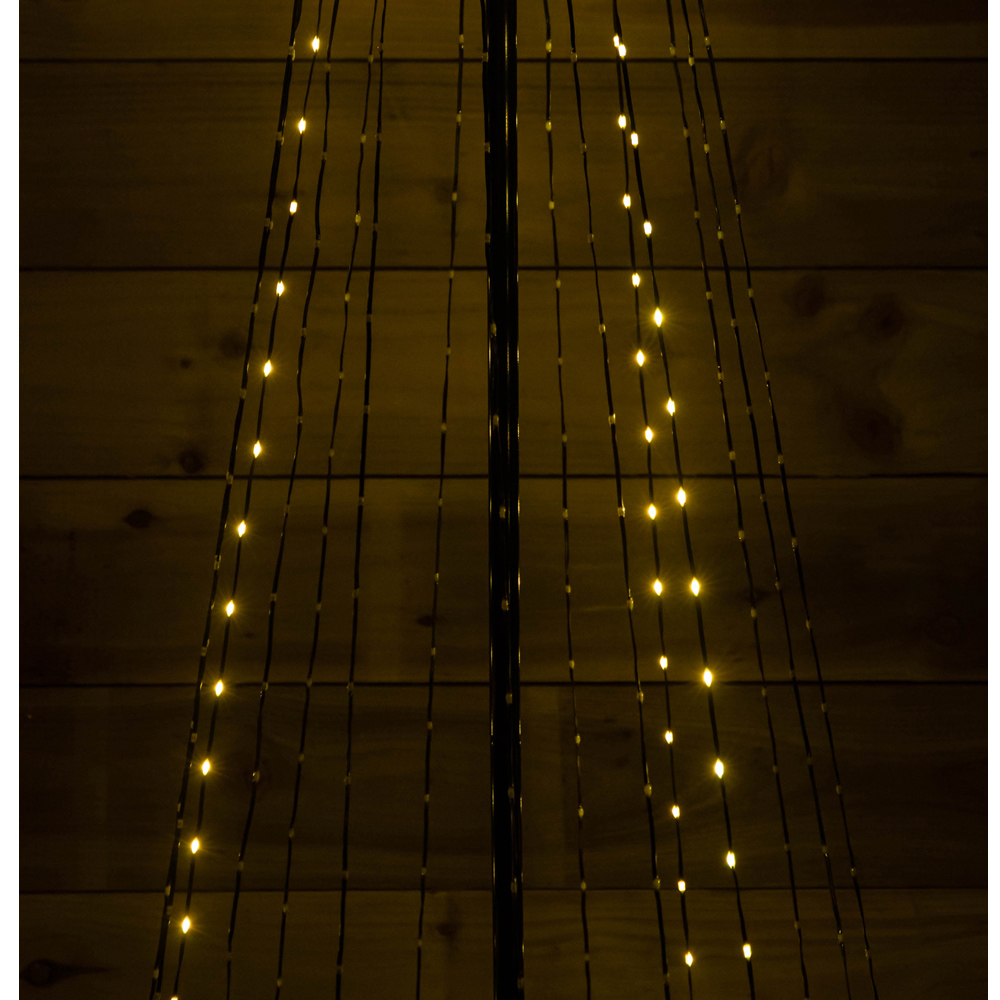 Samuel Alexander Pre-Lit White and Warm White LED Pyramid Christmas Cone Tree 140cm Image 4