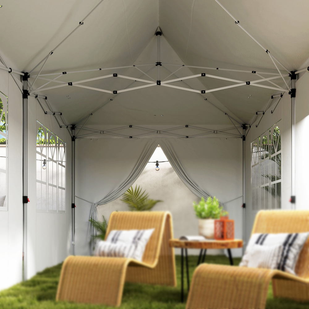 Outsunny 3 x 6m White UPF50+ Pop Up Gazebo with Sides and Carry Bag Image 3