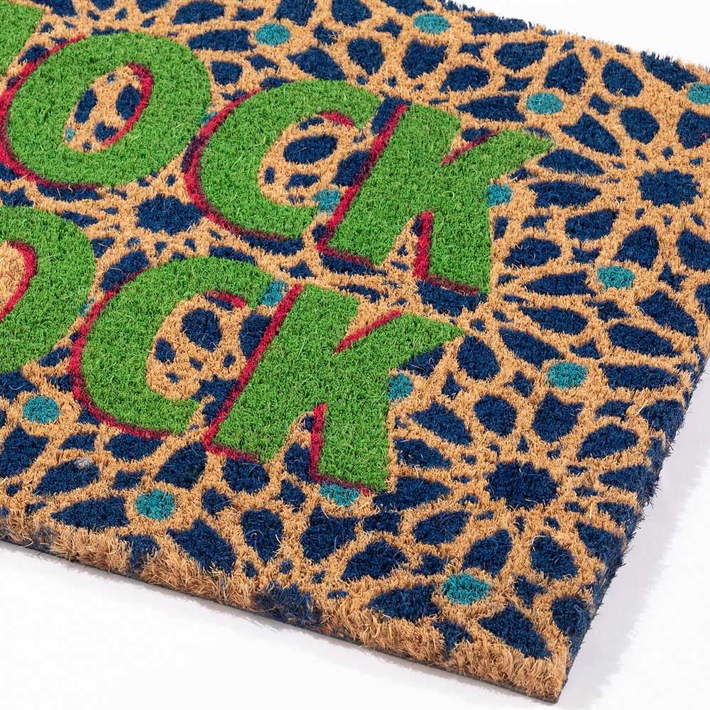 Eselle Astley Knock Knock Printed Natural Multicolour Coir Door Mat 40 x 60cm Image 3