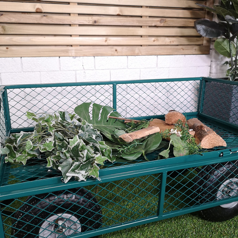 Samuel Alexander Green Heavy Duty Metal Garden Wheelbarrow 180kg Image 4