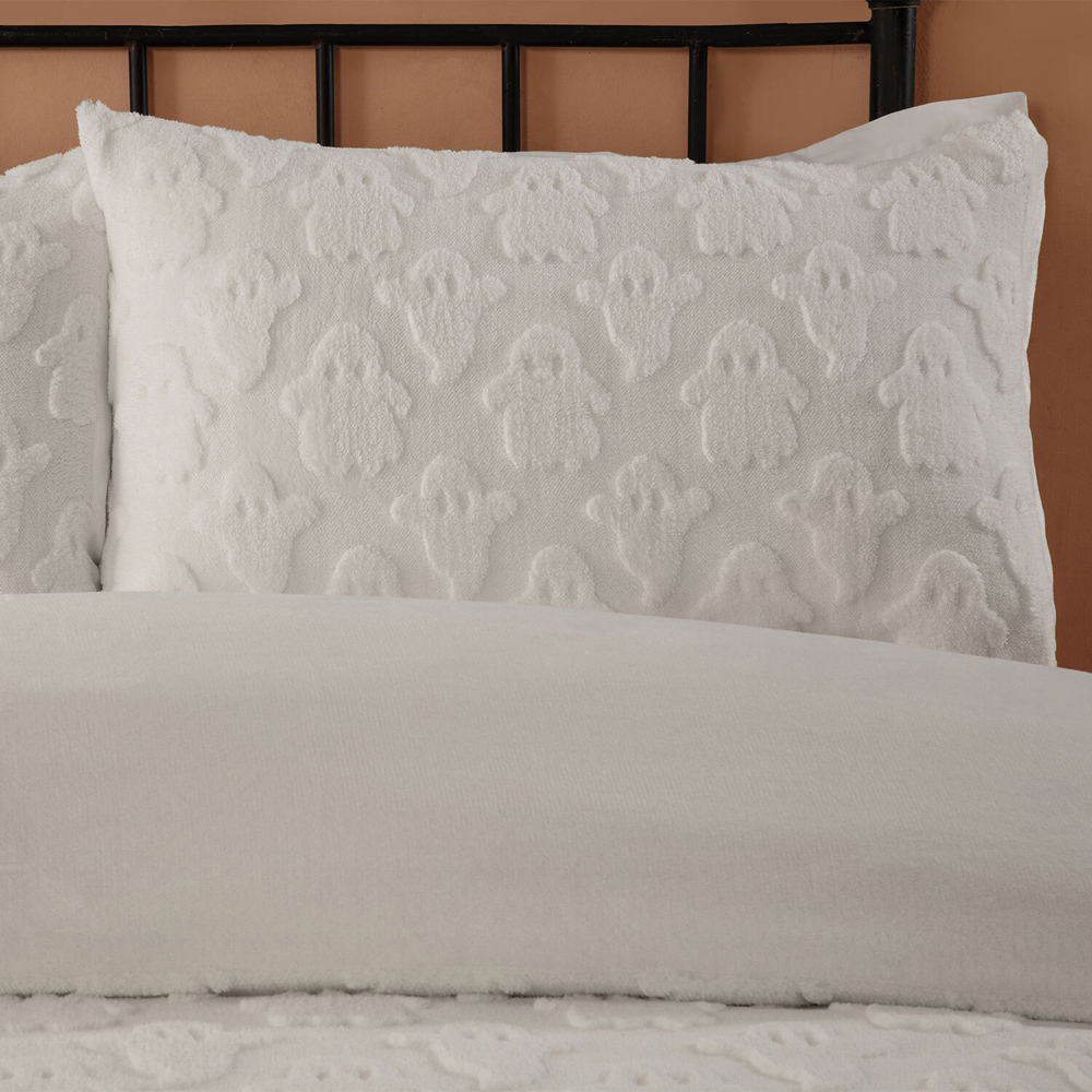 Ghosts Teddy Fleece Duvet Set White Double Image 3
