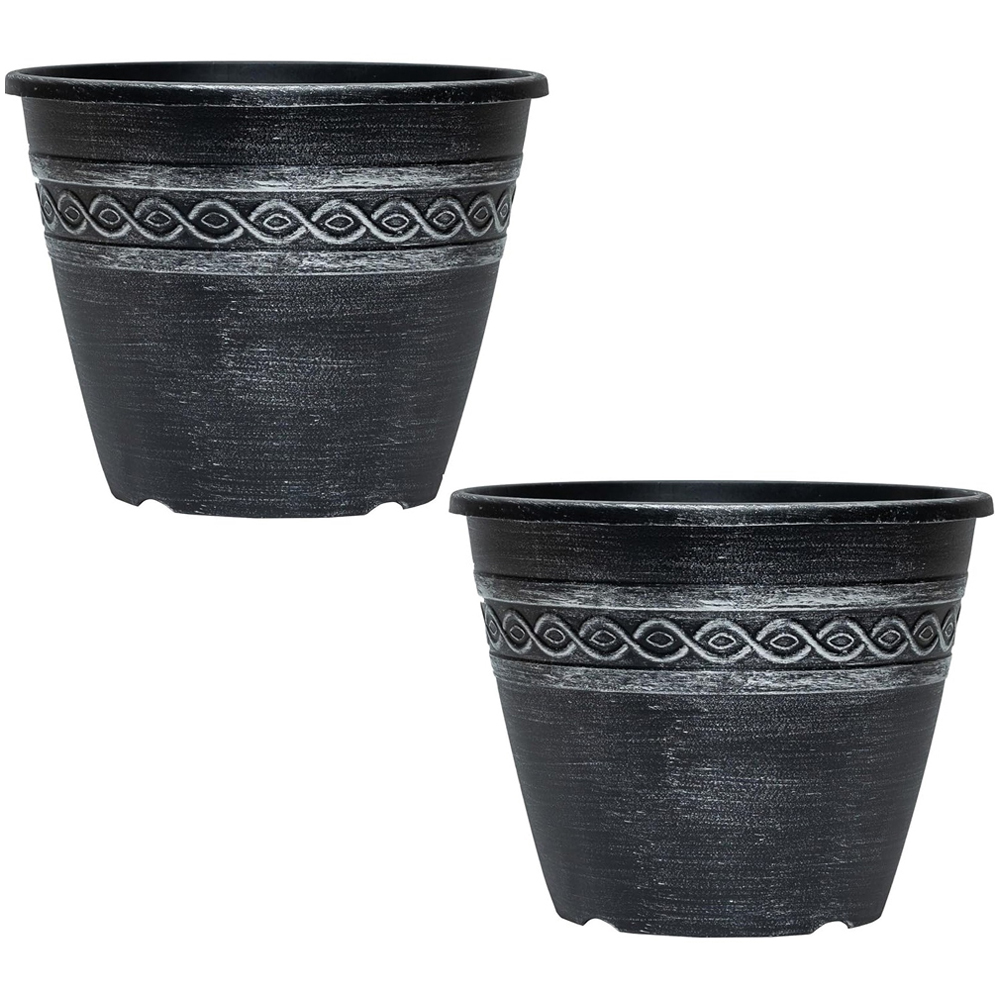 Garden Gear Wavy Design Planter 27.5cm 2 Pack Image 1