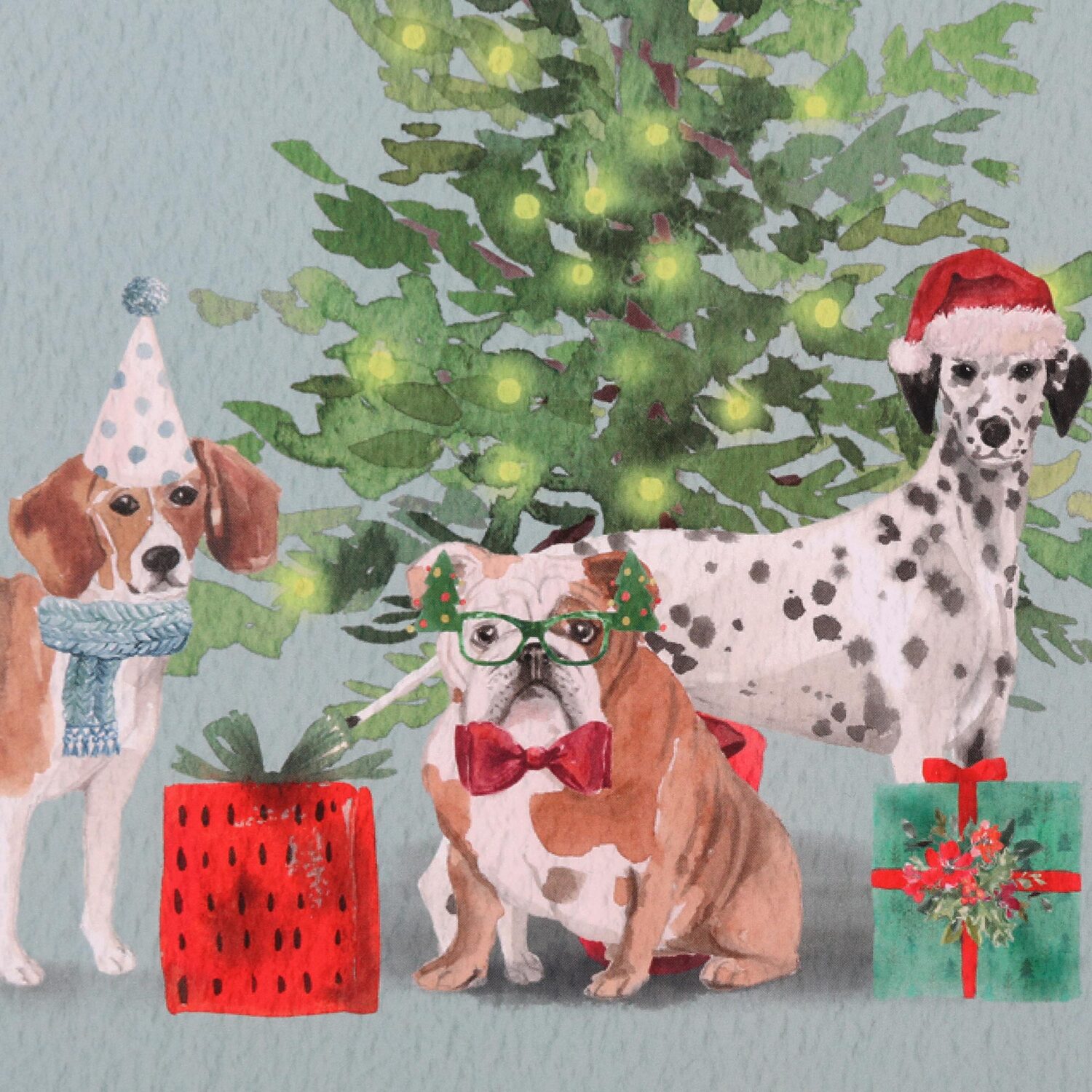 Christmas Dogs Lap Tray - Blue Image 3