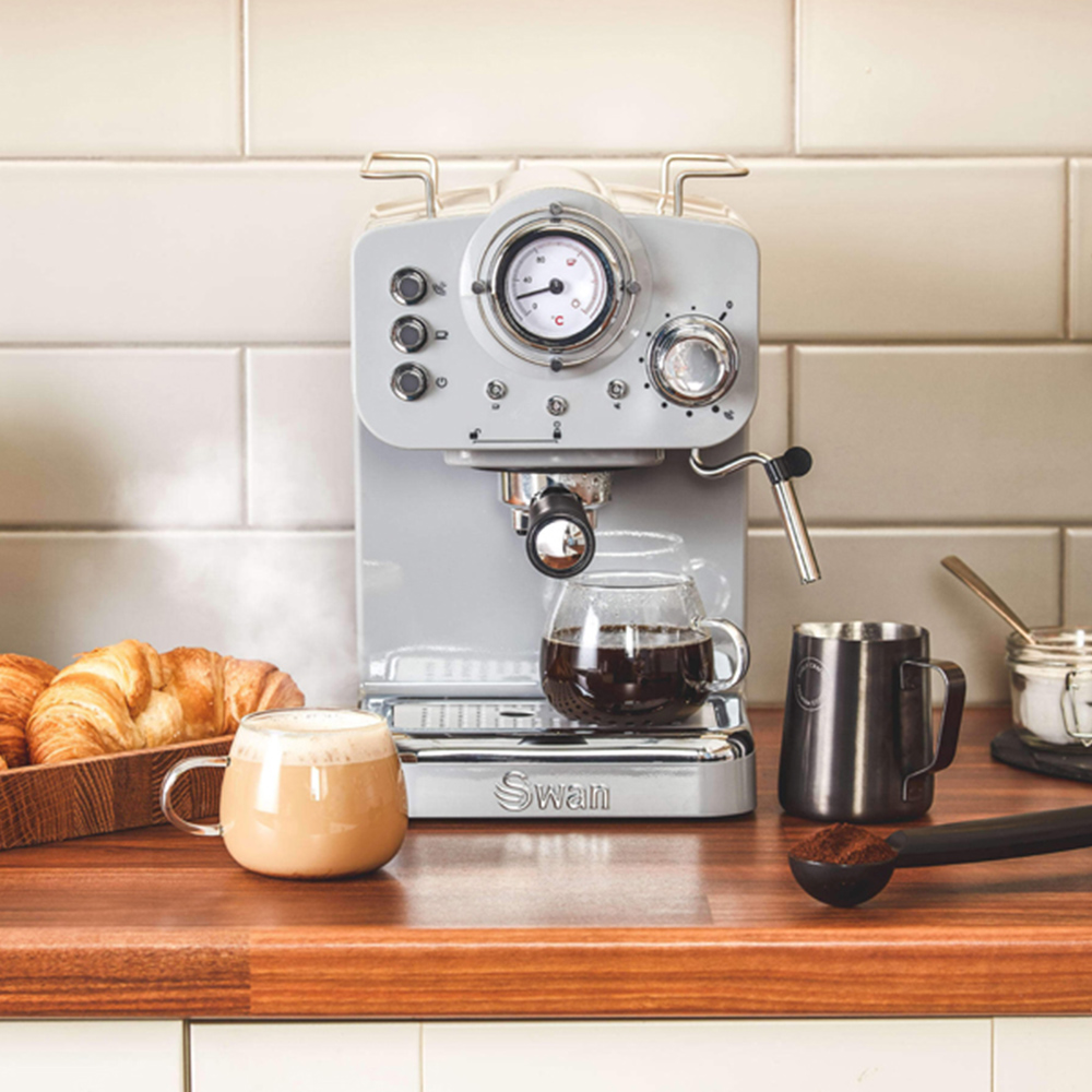 Swan Retro SK22110GRN Grey Pump Espresso Coffee Machine Image 2