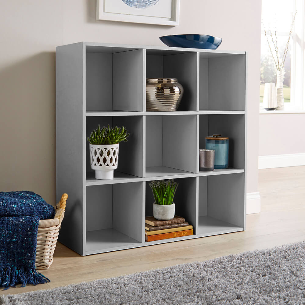 Home Source 9 Cube Grey Storage Unit Image 4