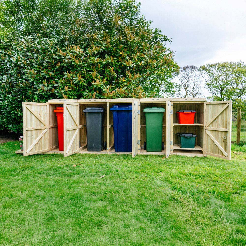 The Garden Village Shireburn 2 Recycle Box 4 Wheelie Bin Shed Image 8