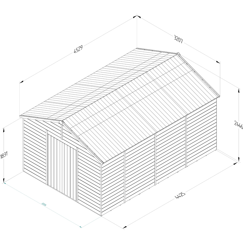 Forest Garden Timberdale 10 x 15ft Apex Shed Image 9