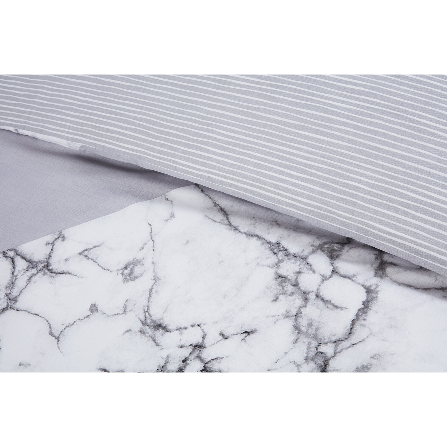My Home Double Grey Marble Geo Duvet Set Image 5