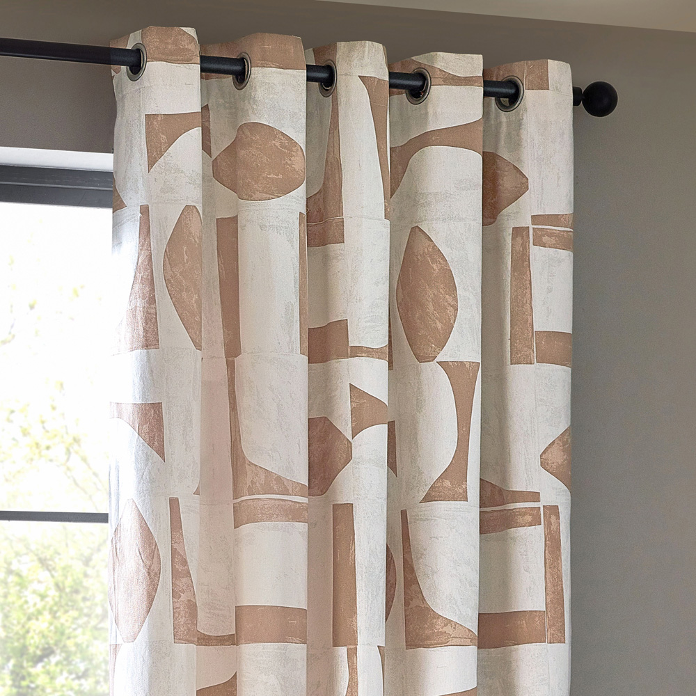 Hoem Carro Clay Abstract Eyelet Curtains 229 x 229cm Image 4