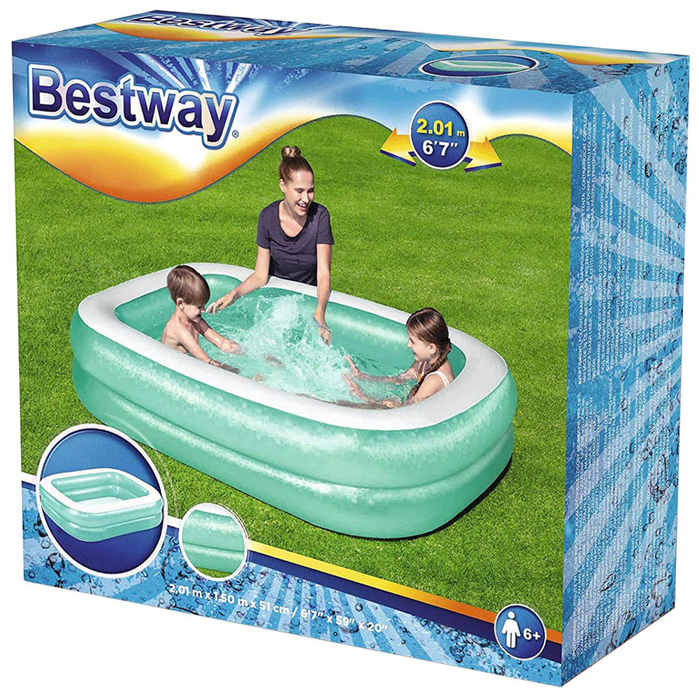 Bestway Inflatable Rectangular Family Pool 201 x 150 x 51cm Image 3
