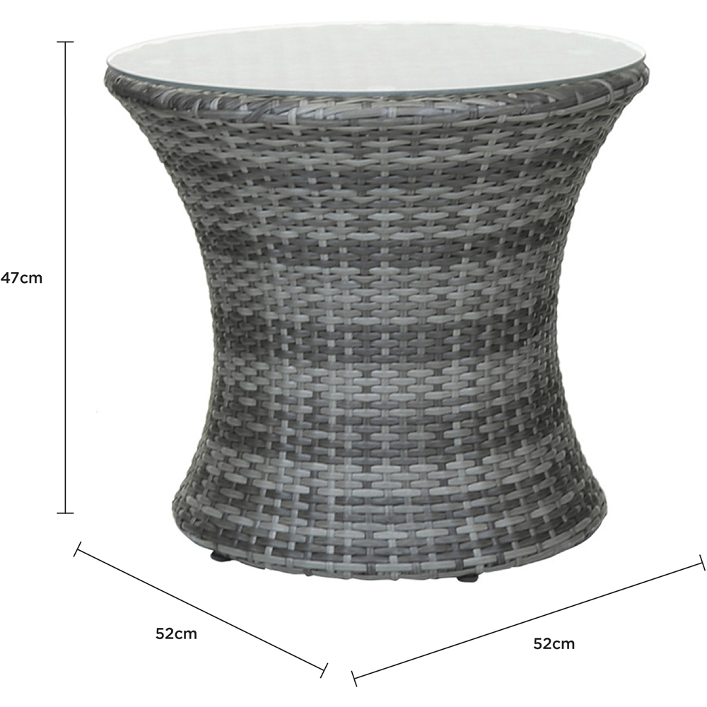 Charles Bentley Rattan Effect 2 Seater Stacking Bistro Set Grey Image 8