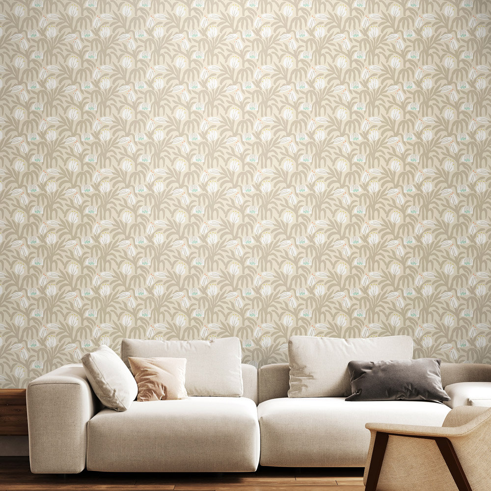 Hoopla Walls Chunky Flower Hazelwood Non Woven Wallpaper Image 2