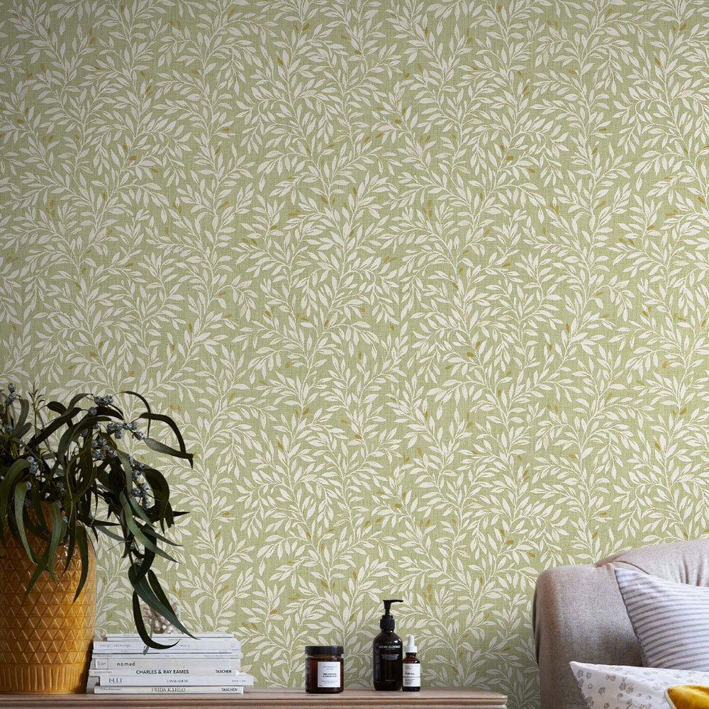 Next Ditsy Leaf Green Wallpaper Image 3