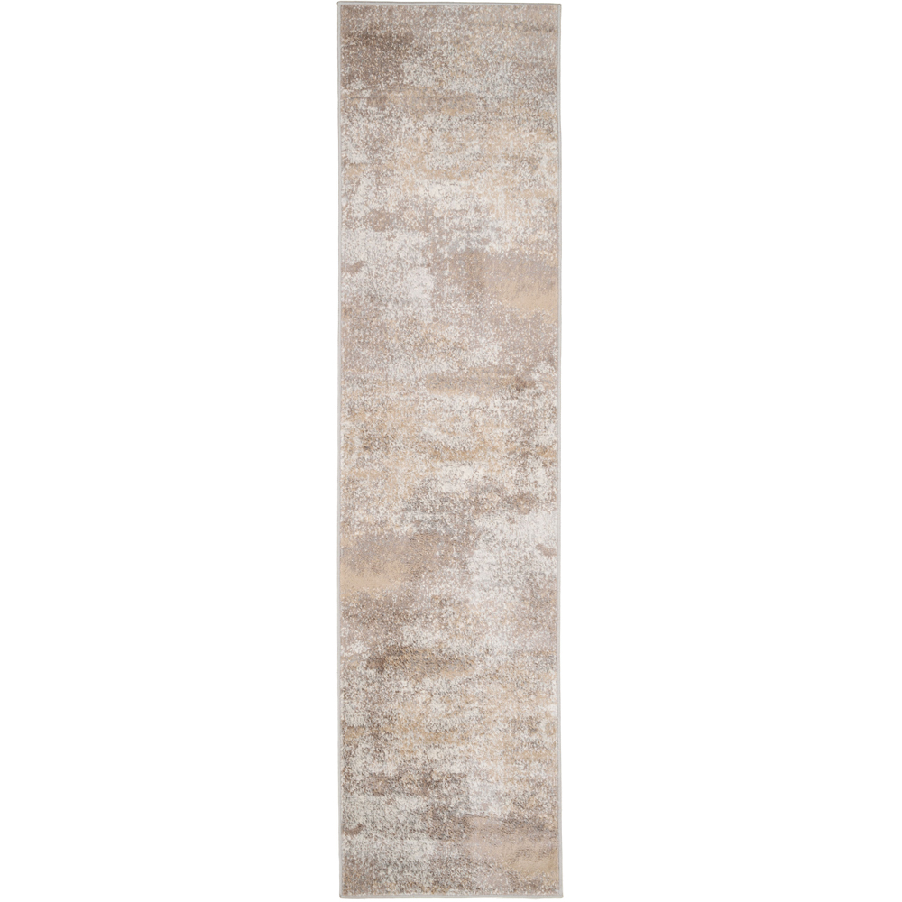 Kukoon Neutral and Beige Distressed Abstract Rug 240 x 60cm Image 1