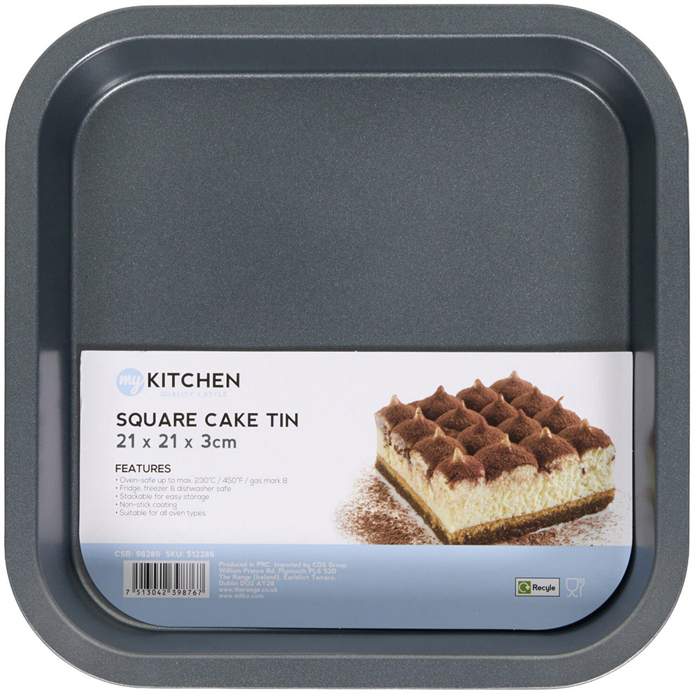 My Kitchen Square Cake Tin Dark Grey Image 2
