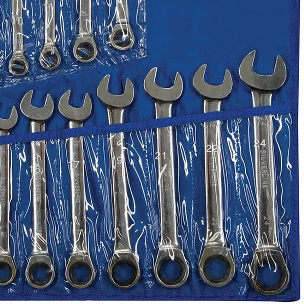 Silverline 14 Piece 8 to 24mm Fixed Head Ratchet Spanner Set Image 3