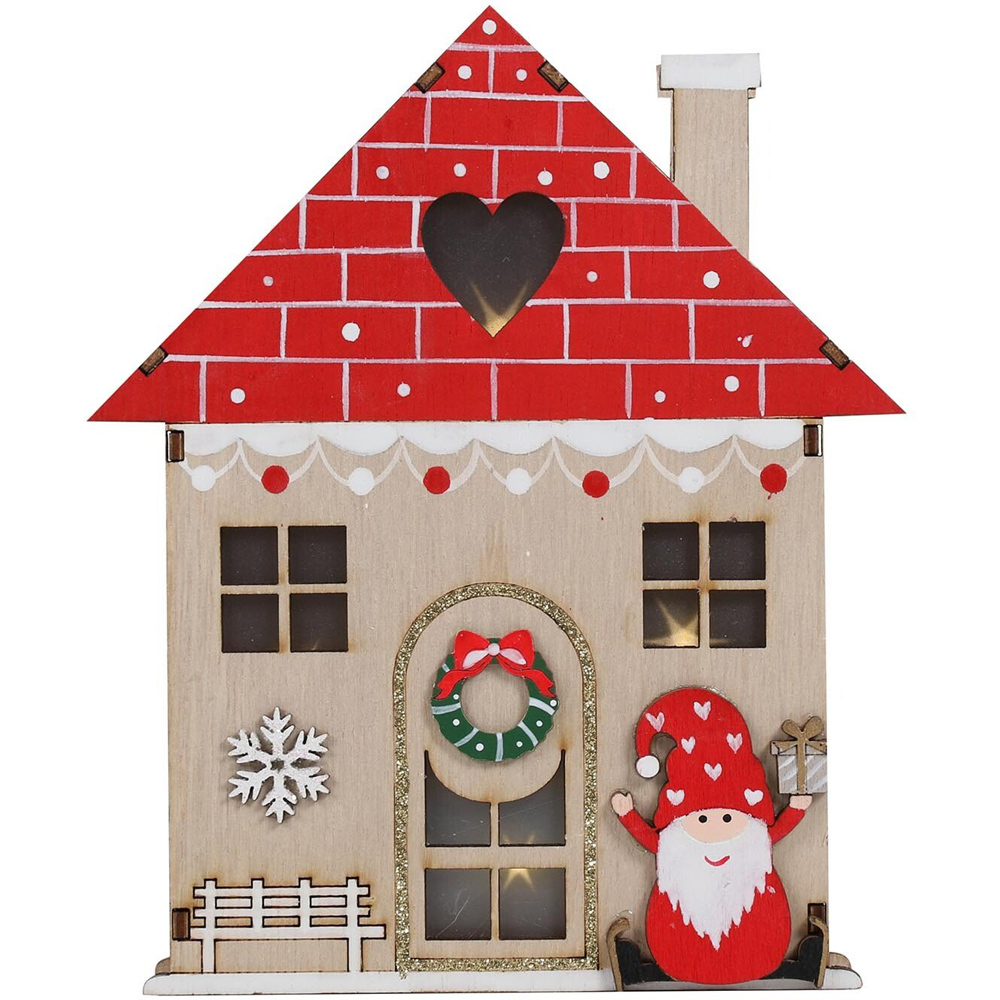 Candy Cane Lane Natural Wooden LED House Image 6
