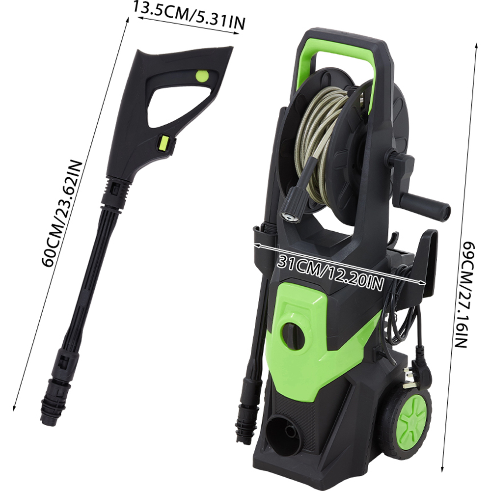 Living and Home Electric Pressure Washer with Wheels 1.8m 2200W Image 6