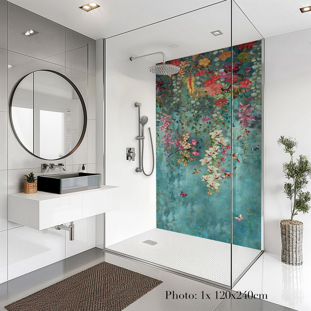 Splashbax Premium Artisan Botanical Cascade Di Bond Shower Panel 2400 x 1220mm Image 5