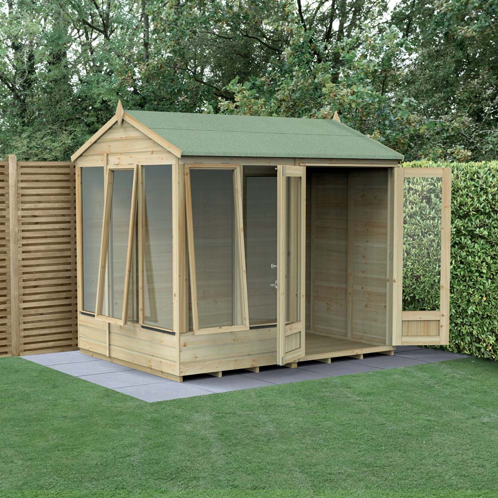 Forest Garden Beckwood 8 x 6ft 2 Opening Reverse Apex Summerhouse Image 6