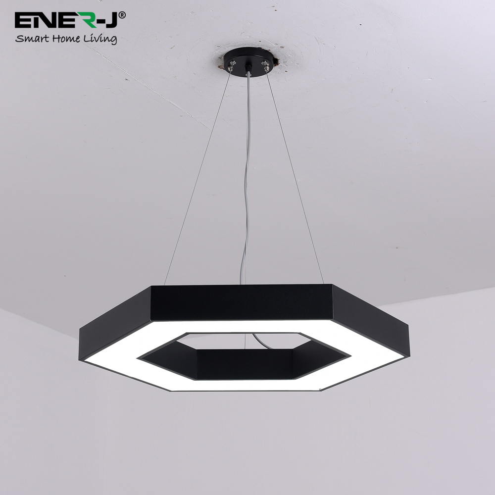 ENER-J HexaGlow 25–50W CCT Adjustable Black Hollow Hexagon LED Light Image 4