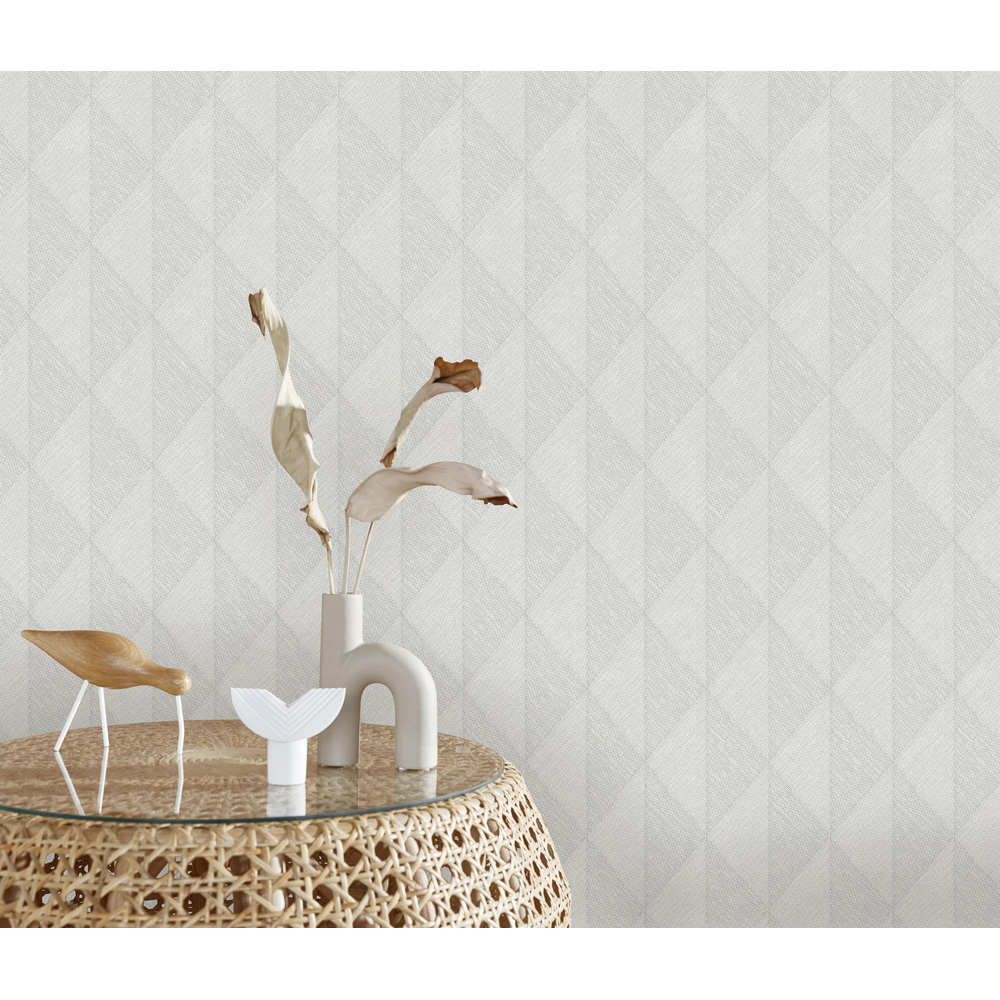 Erismann Woven Whisper Light Grey Vinyl Wallpaper Image 6