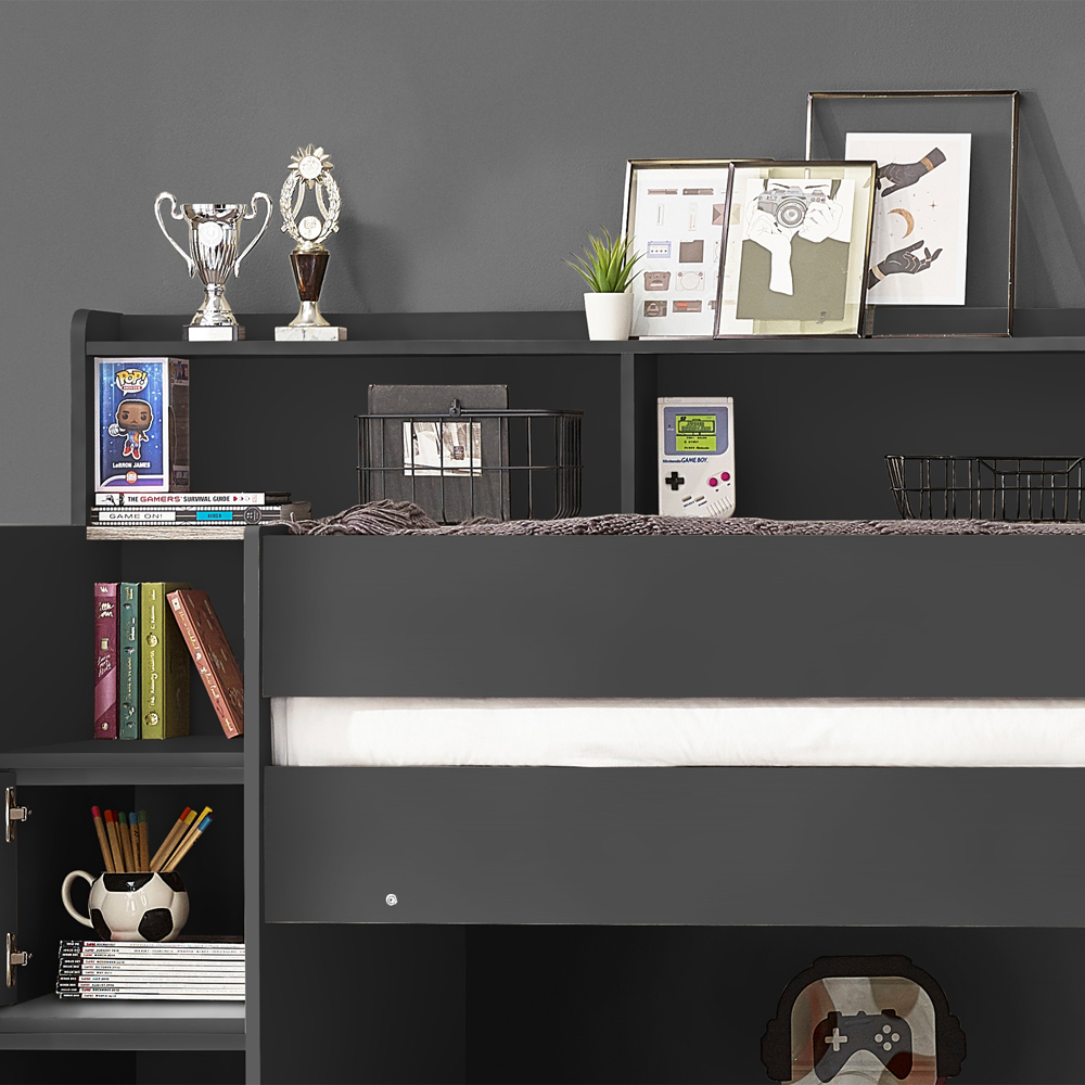 Julian Bowen Camelot Anthracite Bunk Bed with Staircase Image 6