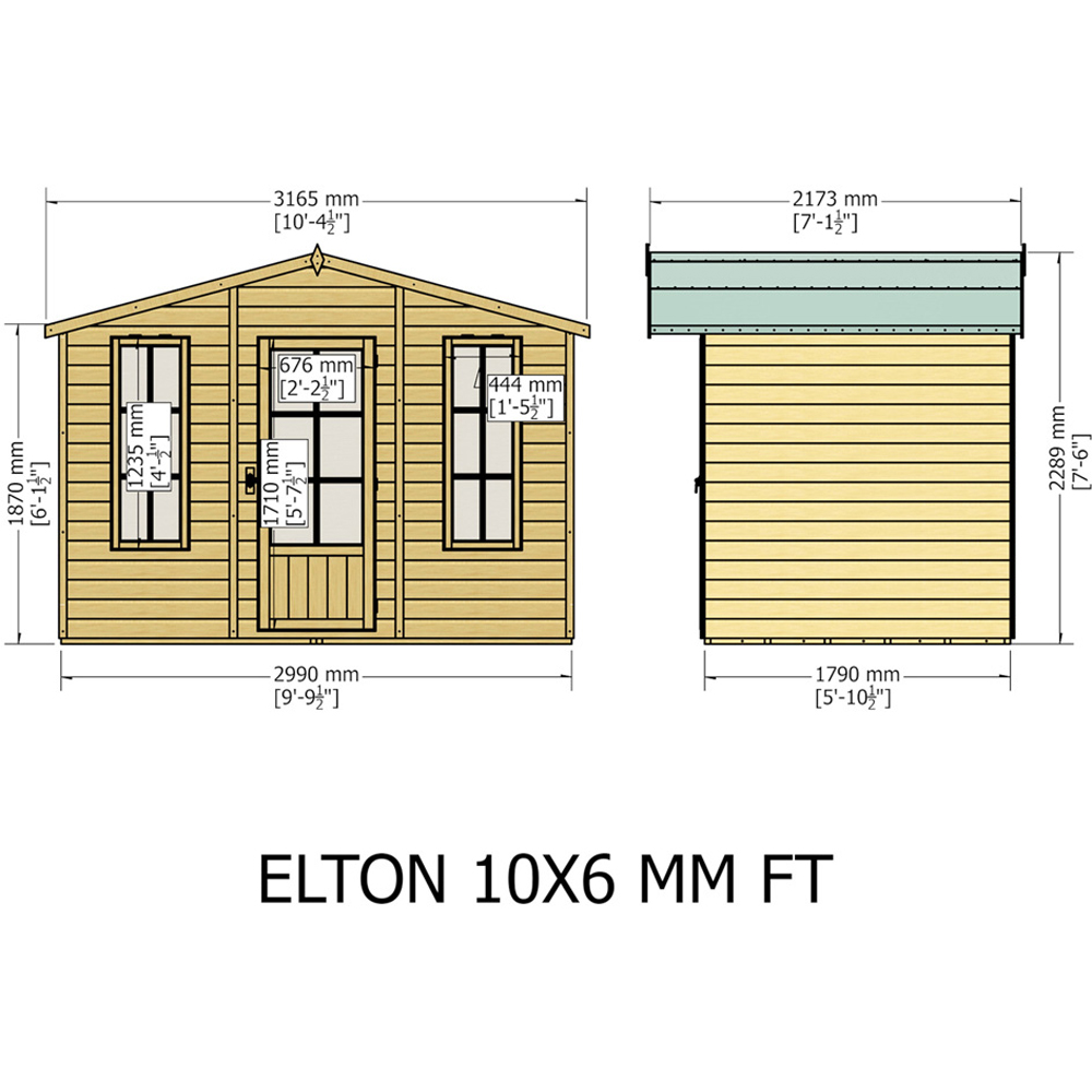 Shire Elton 10 x 6ft Shiplap Apex Summerhouse Image 6