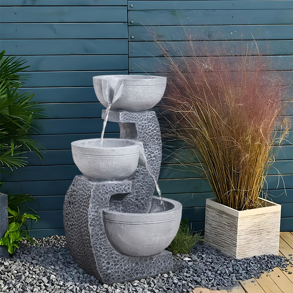 Living and Home 3 Tier Solar Powered LED Light Water Fountain Image 2