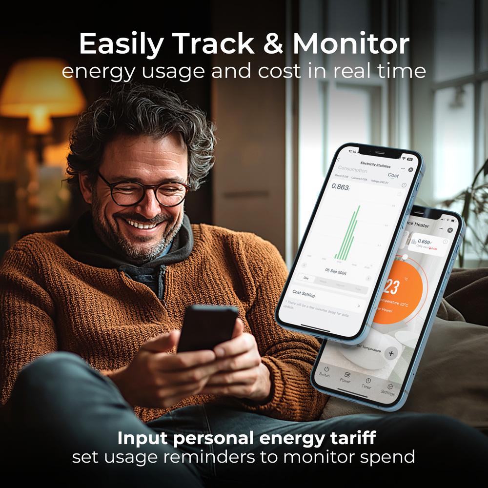 Masterplug Breeze Smartenergy White Bladeless Heater and Fan 1500W Image 3