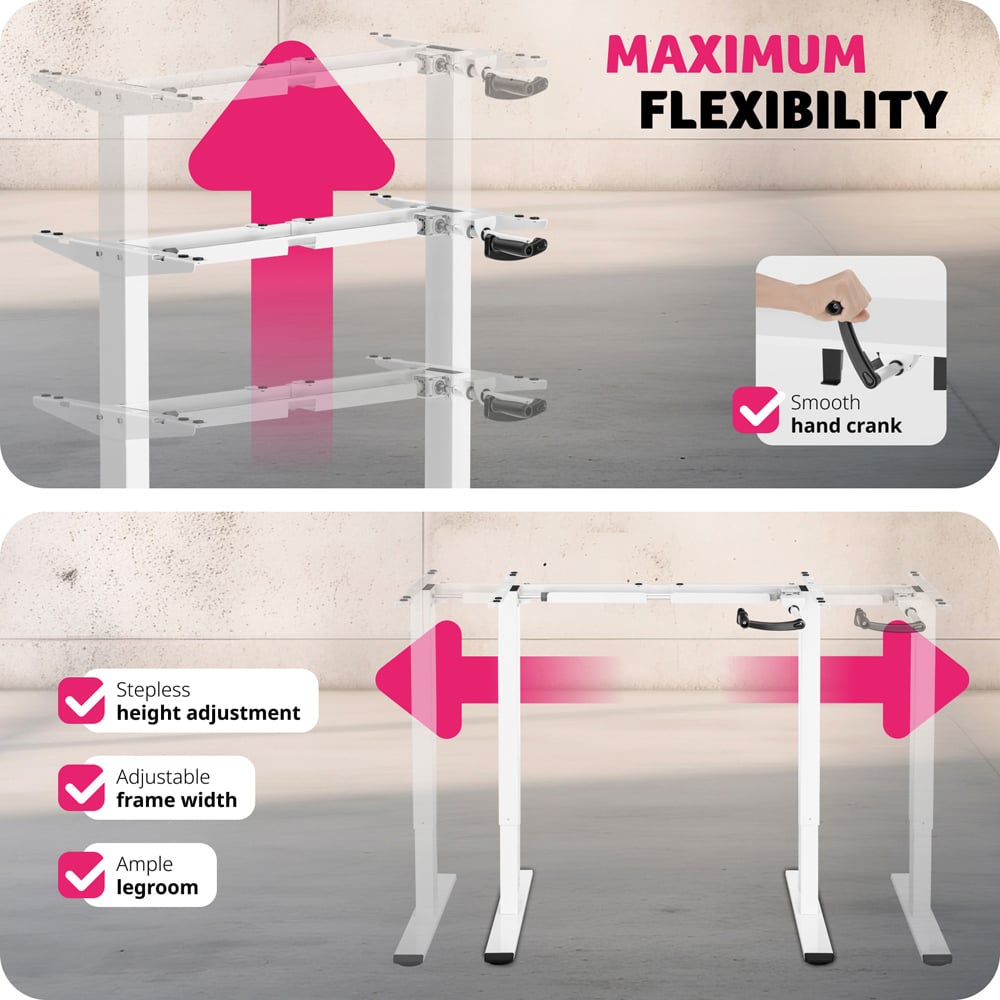 tectake Idun White Sit and Stand Desk Image 4