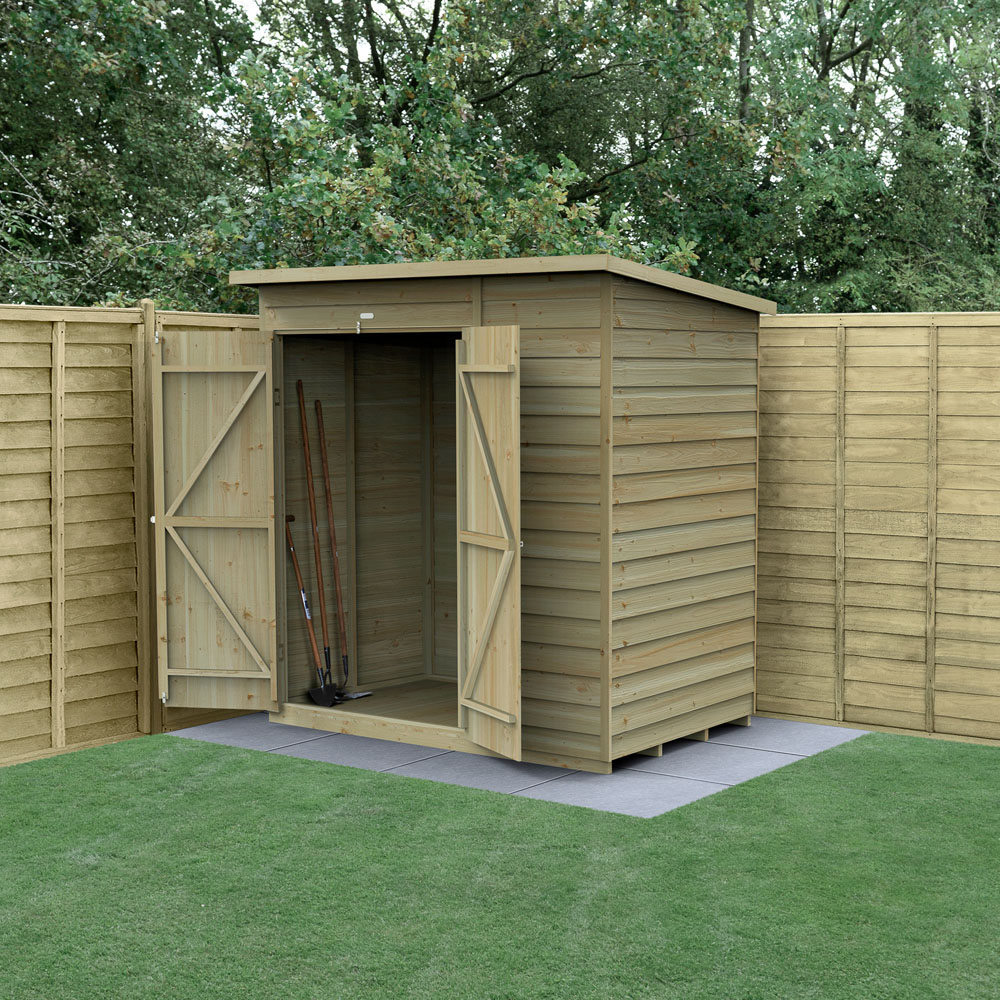 Forest Garden 4LIFE 6 x 4ft Double Door Pent Shed Image 2