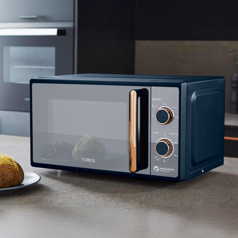 Tower Cavaletto EEJB222 Blue 20L Microwave with 4 Slice Toaster and 1.7L Kettle Set Image 3