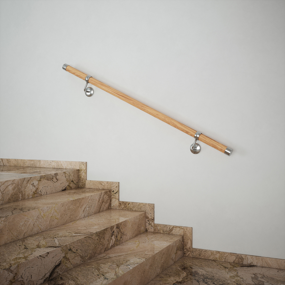 Woodworx Oak Wood Stair Hand Rail Kit 1.2m Image 6