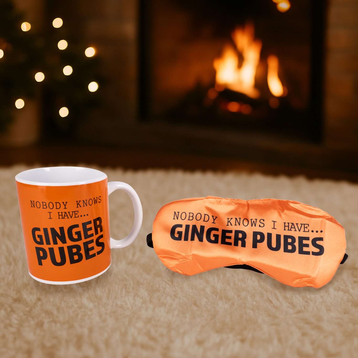 Nobody Knows I Have Ginger Pubes Eyemask and Mug Gift Set Orange Image 2