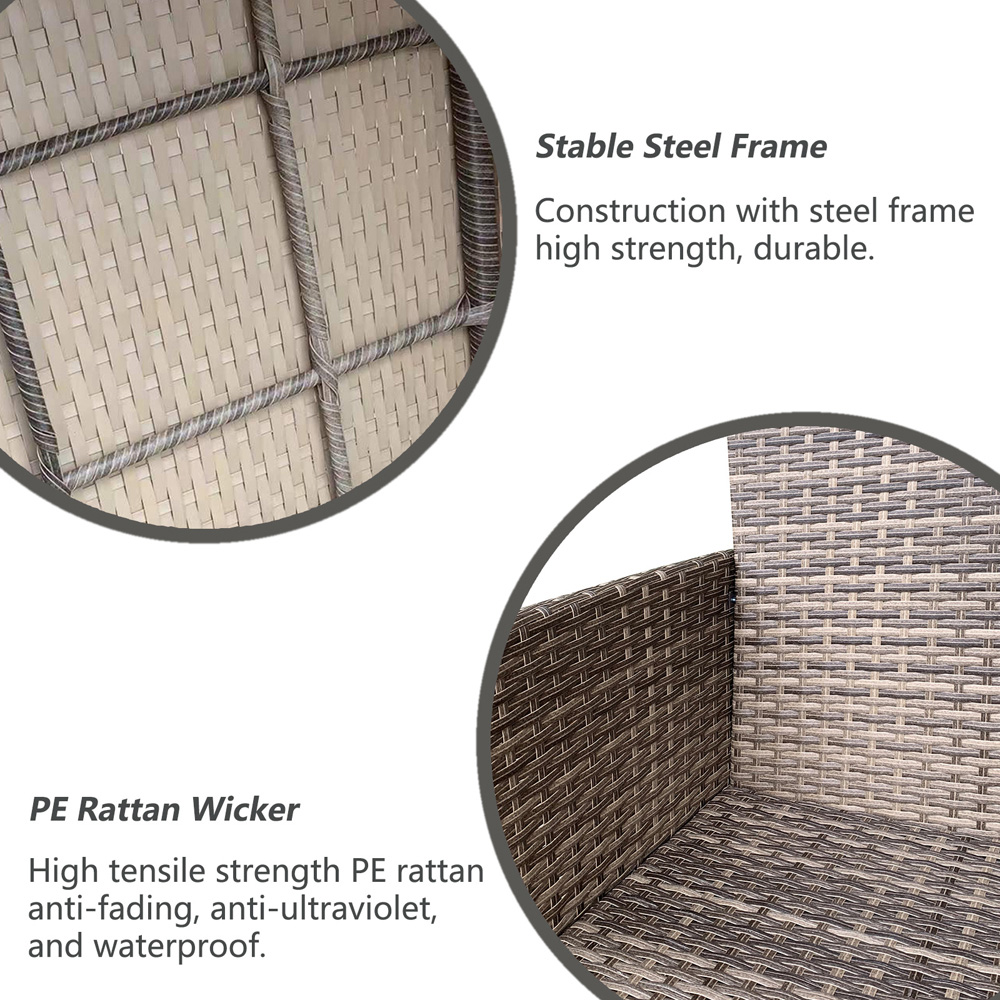 Furniture One 2 Seater Neutral Rattan Garden Lounge Set Image 4