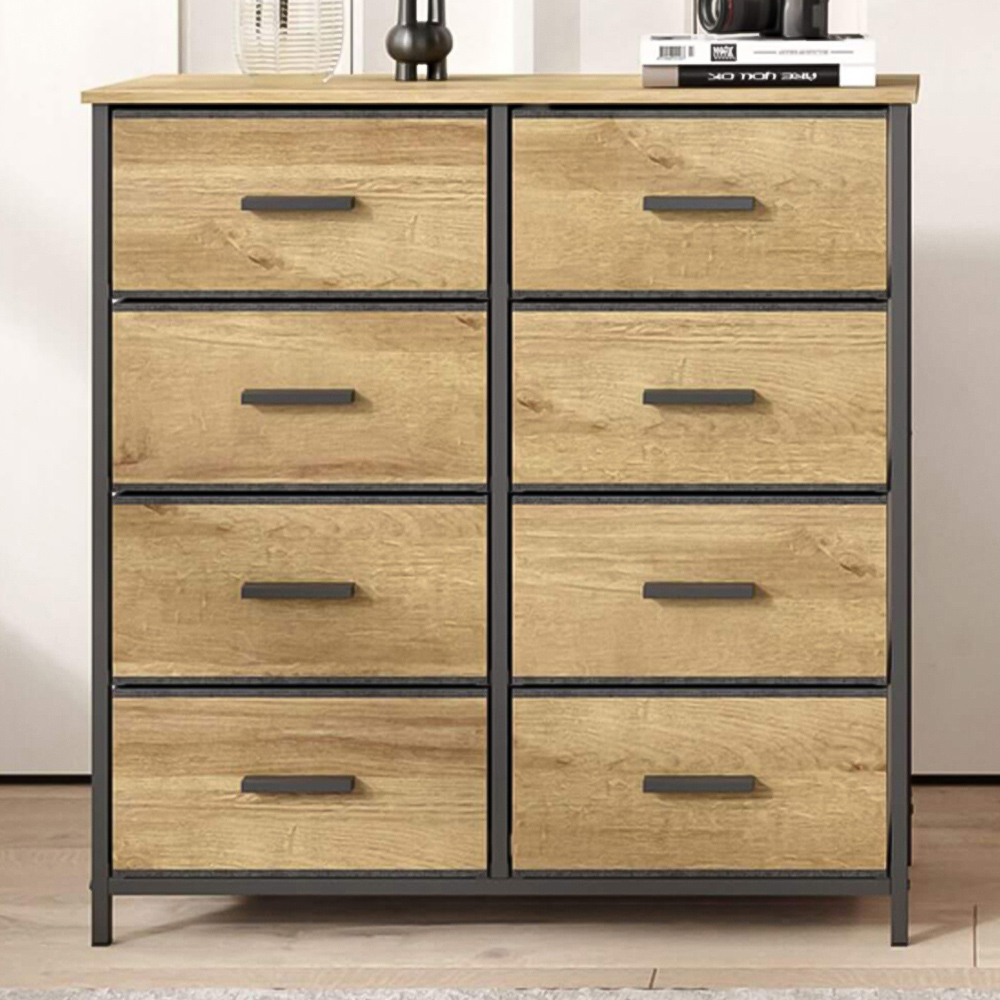 Home Source Saronno 8 Drawer Compact Modern Storage Cabinet Image 1
