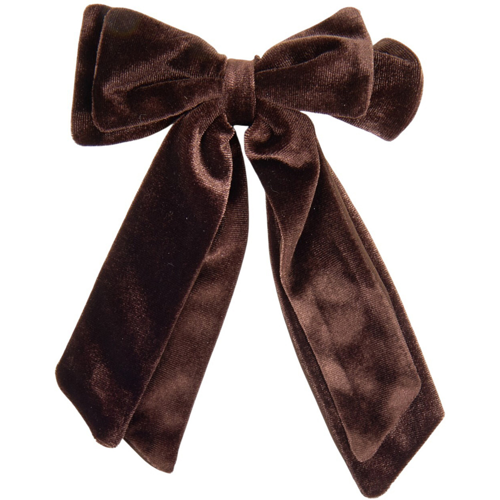 Pack of 3 Velvet Bow Christmas Tree Clip Brown Image 3