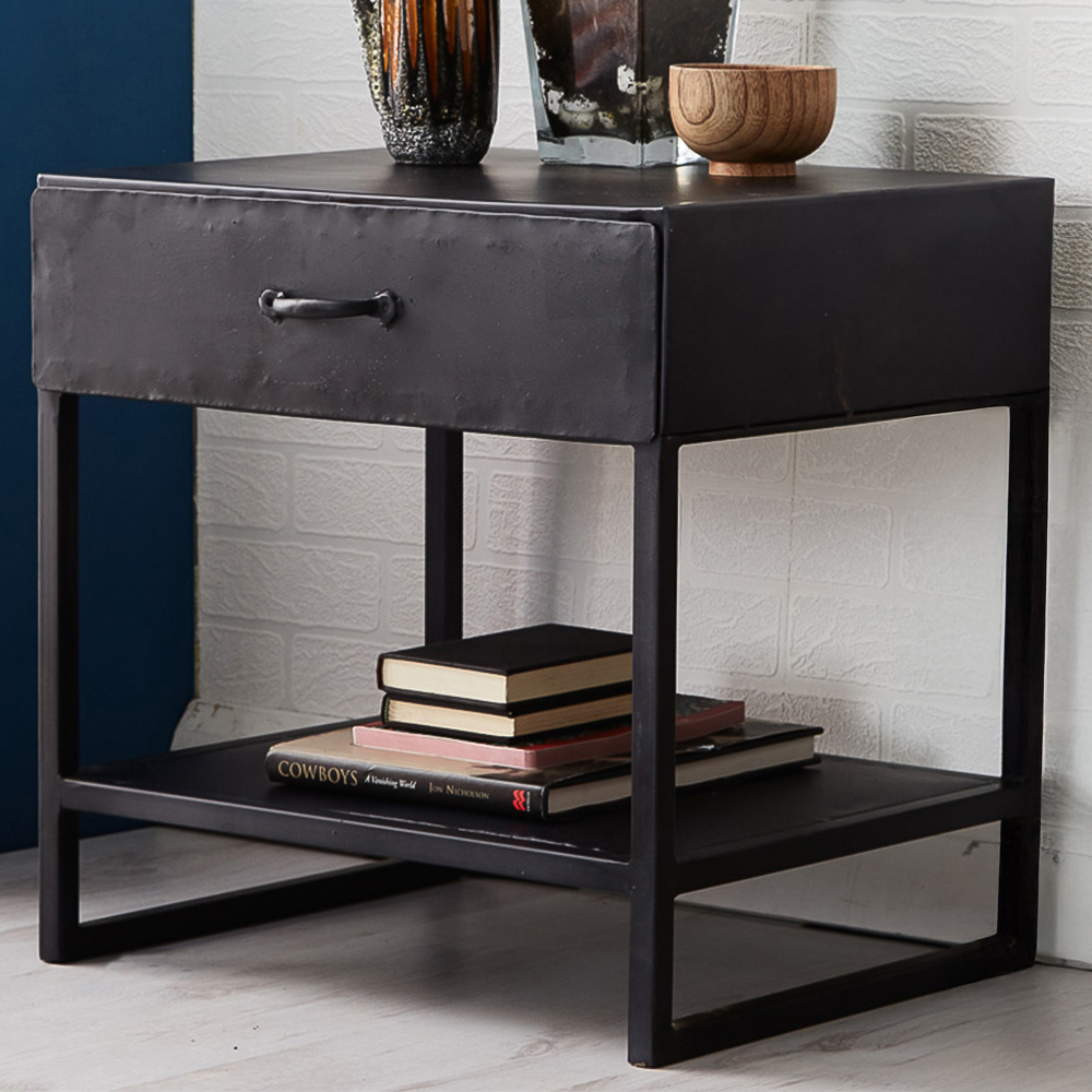 Brooklyn Kair Single Shelf Iron Side Table Image 1