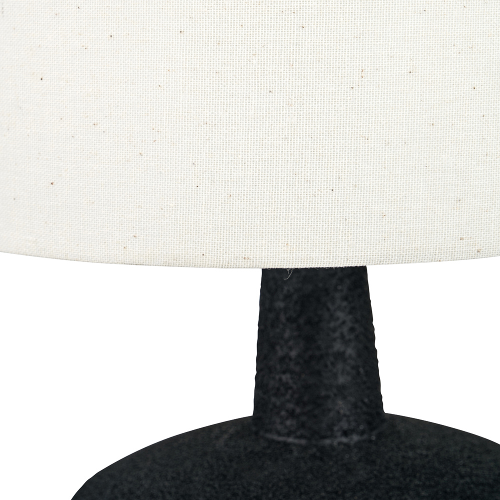 Pacific Lifestyle Elio Black and Wood Effect Textured Ceramic Table Lamp Image 3