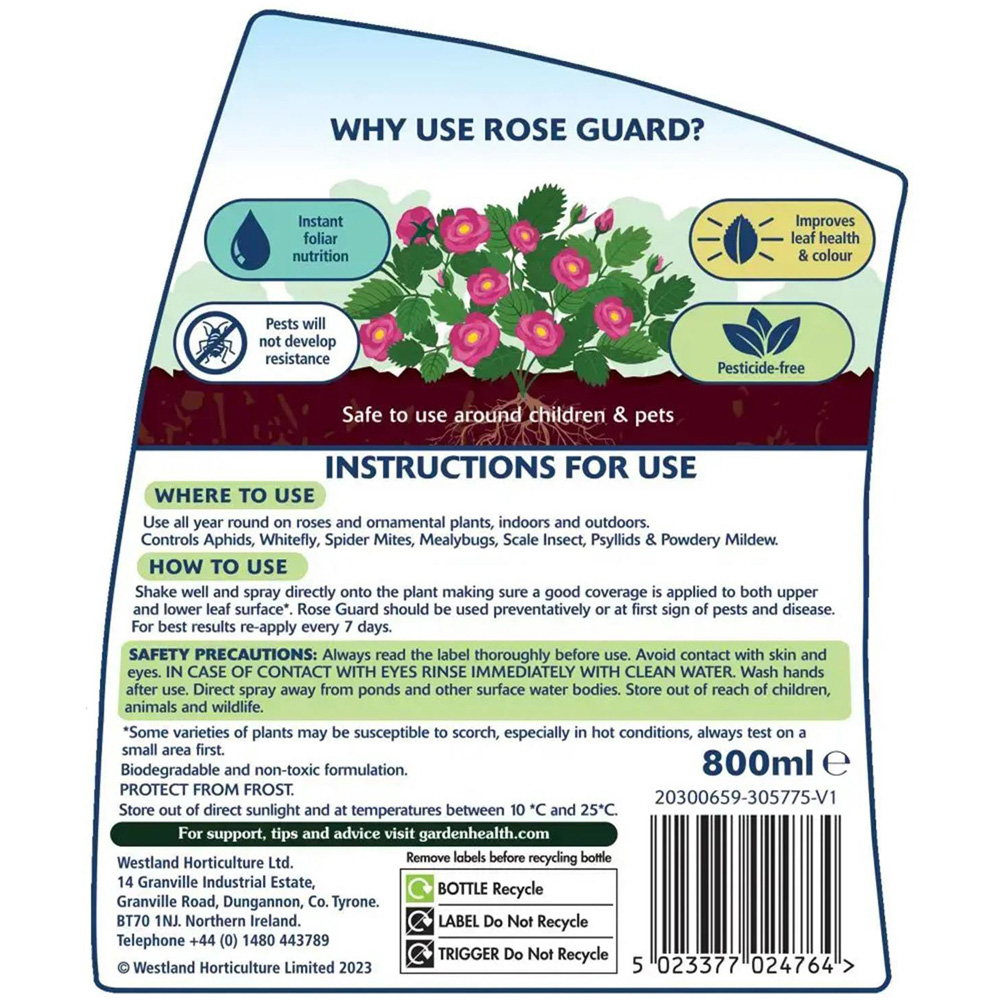 Westland Ready to Use Rose Guard 800ml Image 3