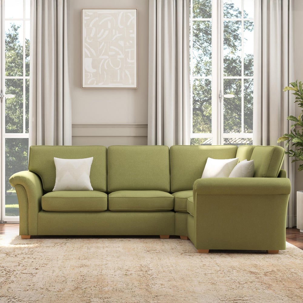 Castleacre 3 Seater Venice Olive Left Hand Fixed Back Corner Sofa Image 5