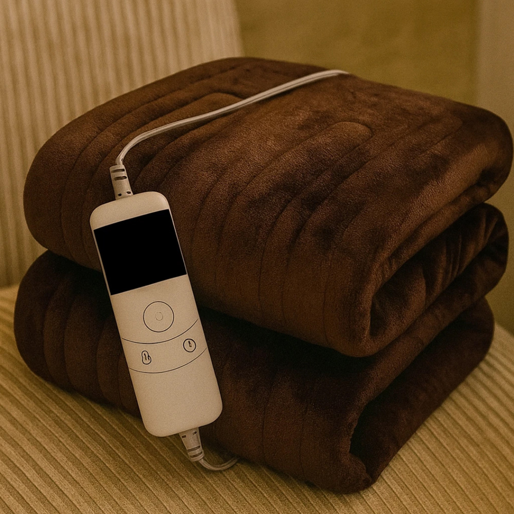Marco Paul Brown Underblanket Electric Blanket with 10 Heat Setting Image 2