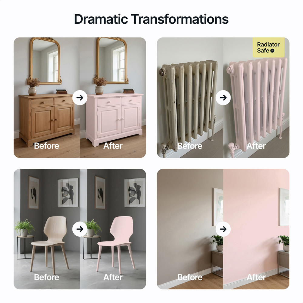Hemway Blossom Pink Furniture and Walls Matt Chalk Paint 1L Image 5