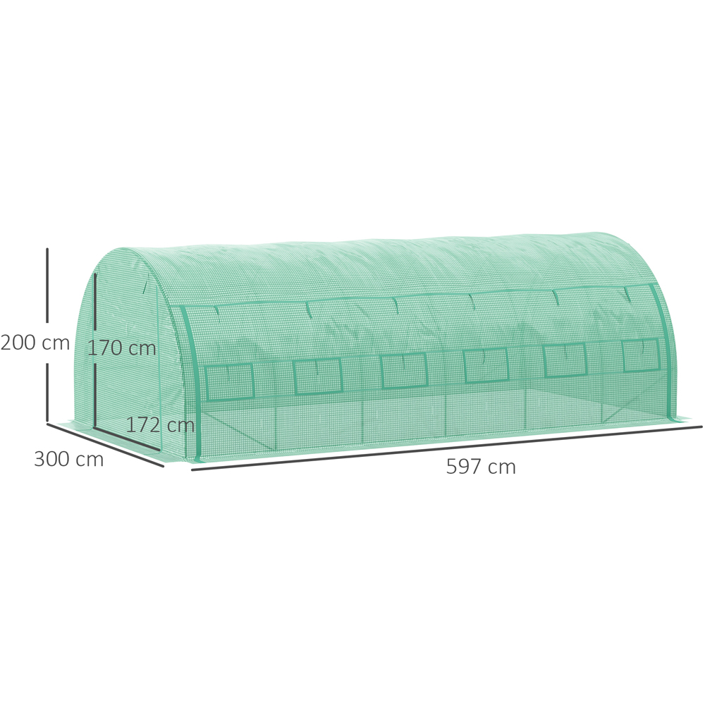 Outsunny Green Plastic 10 x 19.5ft Polytunnel Greenhouse Image 8