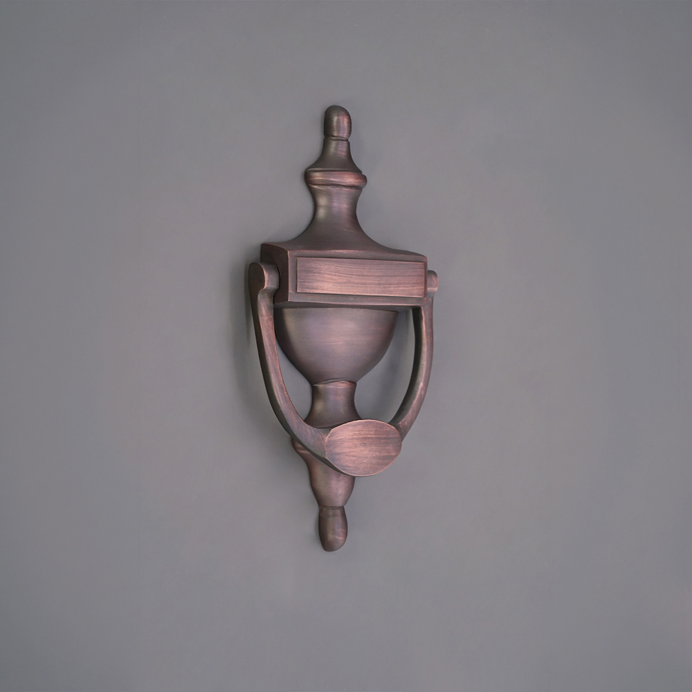 Spira Brass Aged Bronze Victorian Small Door Knocker Image 2